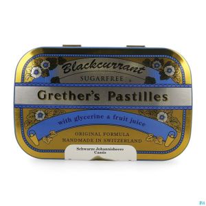 Blackcurrant Grethers Zonder Suiker Past 110g